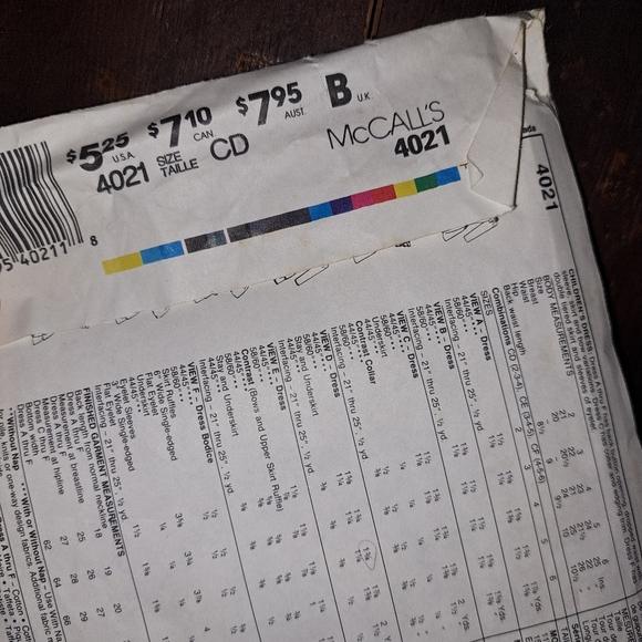 McCall's vintage pattern 4021 size 2,3,4🍭🍨🎂🧁🌸 - Picture 4 of 4